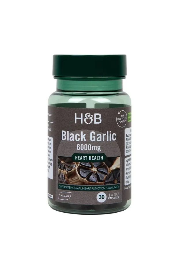 Black Garlic 6000mg Capsules For Heart Health & Immunity, Pack of 30's