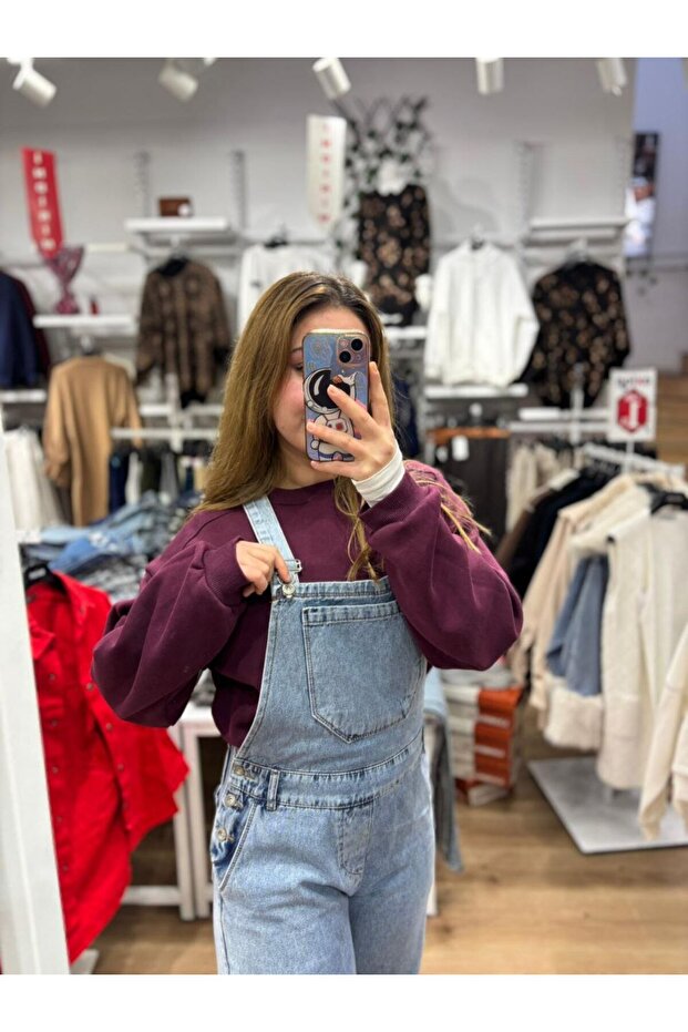 Denim Basic Salopet Tulum - 4