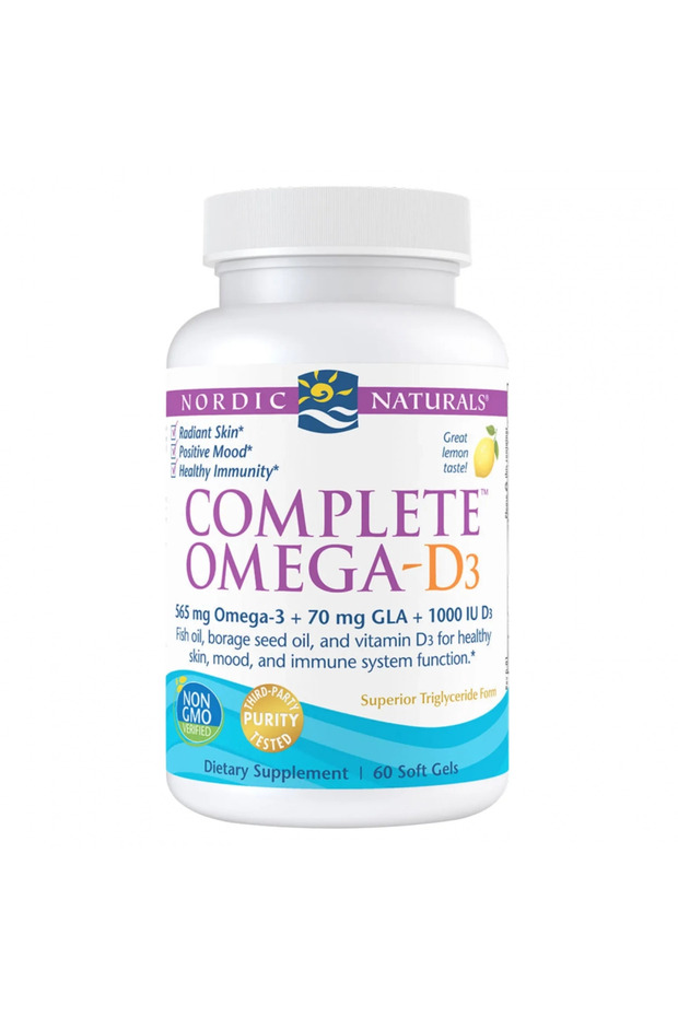 Complete Omega-D3 Softgels, 565 mg Omega 3 With Vitamin D3, Pack of 60's