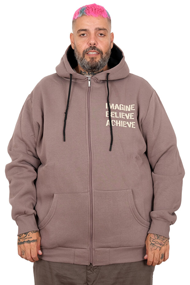 Mode XL Men's Plus Size Sweat Hoodie Zipper. Printed 24538