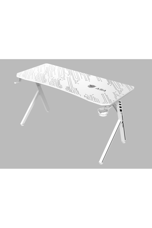 White Gaming Desk with Full Mouse Pad – Modern Computer Table for Gaming & Office - 4