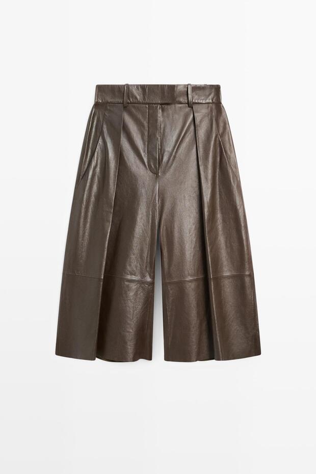 Pensli uzun napa deri bermuda şort - STUDIO - 5