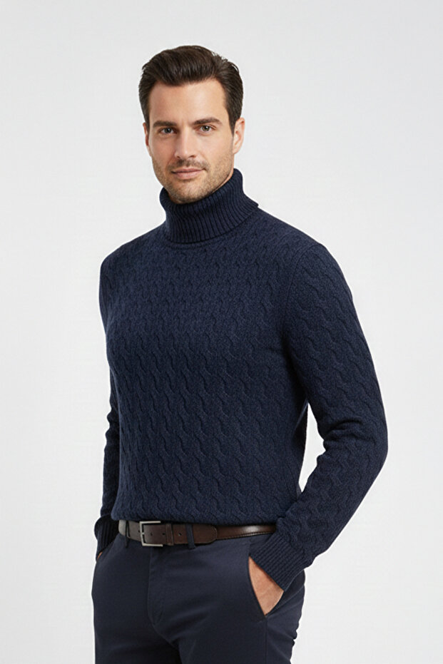 Erkek Balıkçı Yaka Kazak - 1