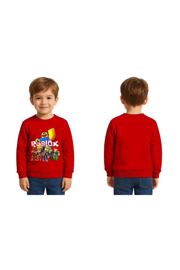 Unisex Roblox Printed Children's Swaetshirt 3 Thread Rasterated