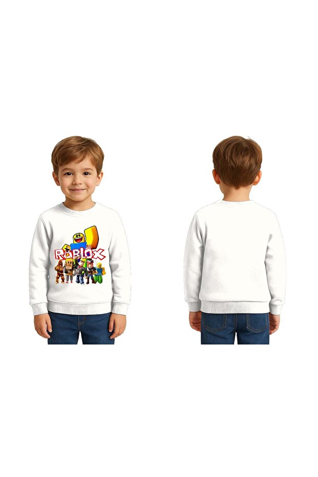 Unisex Roblox Printed Children's Swaetshirt 3 Thread Rasterated