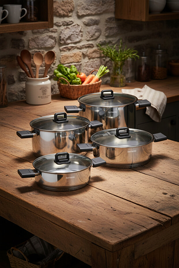 Stella 8 Parça Çelik Tencere Seti - 1