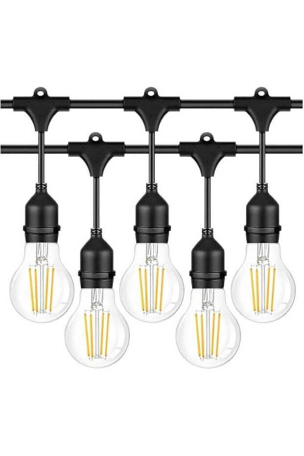 33FT Outdoor String Lights, Electric Plug-In Festoon Lights 10 Meter 20 LED Bulbs, Outdoor Waterproo