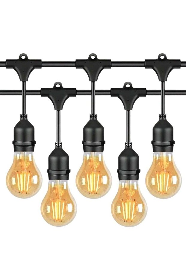 33FT Outdoor String Lights, Electric Plug-In Festoon Lights 10 Meter 20 LED Bulbs, Outdoor Waterproo