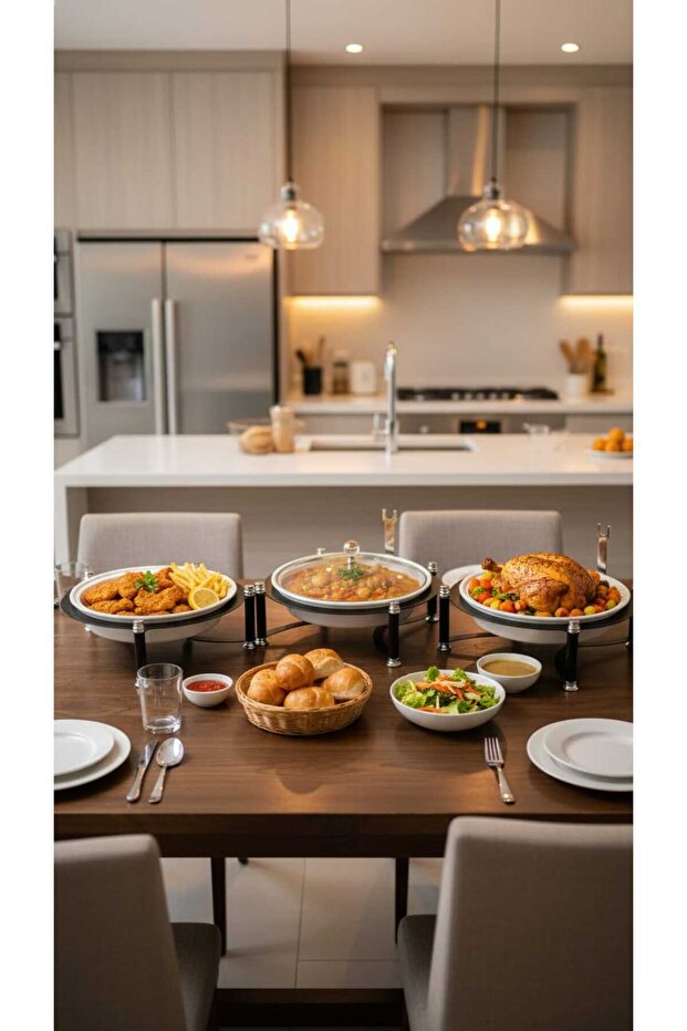 سخان بوفية صحن تقديم الطعام مدور 10 سم - 3