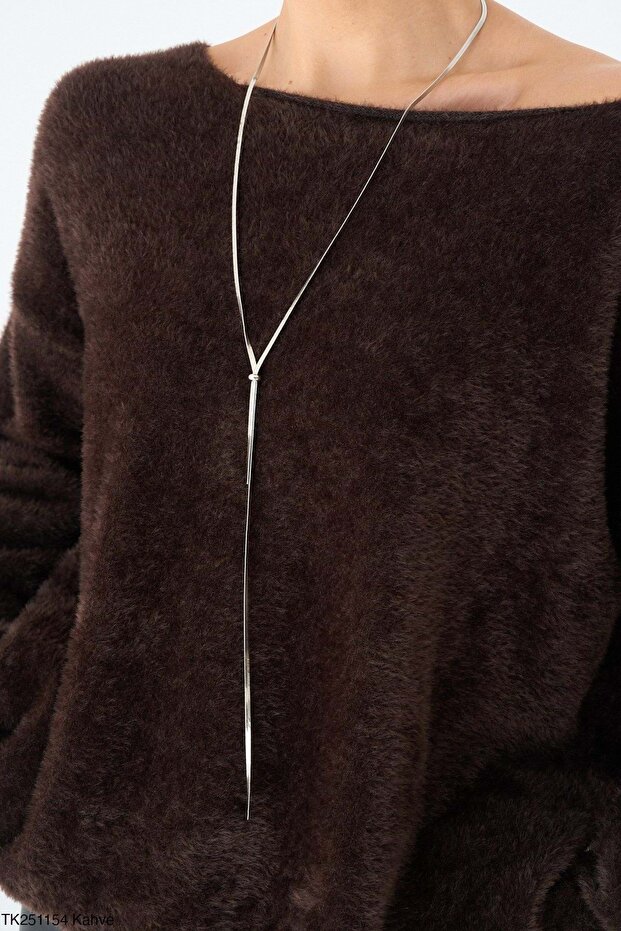 Pulover cu un singur umăr Bitter Brown - 1