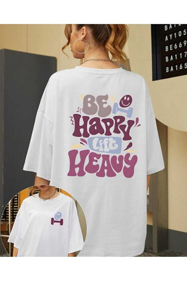Oversized Back Printed T-Shirt with Crew Neck