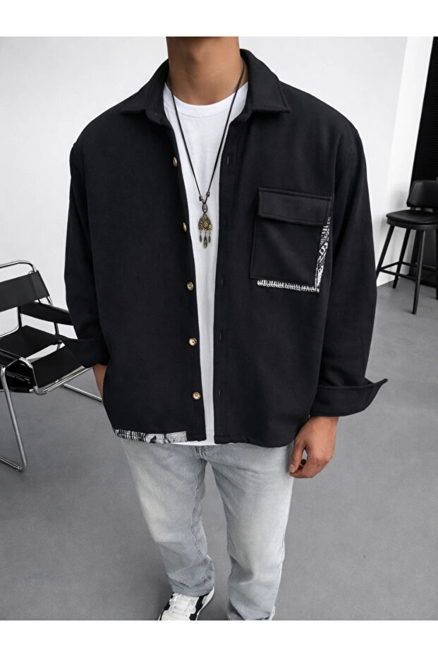Oversize Bohemian Cotton Stamped Shirt