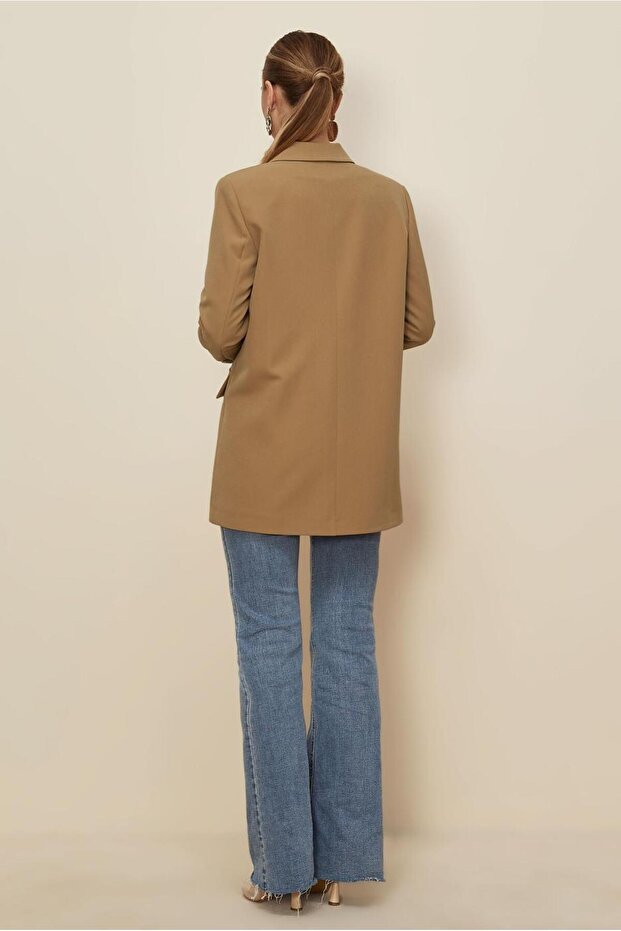 سترة بليزر منقوشة بأكمام 46191 - 4