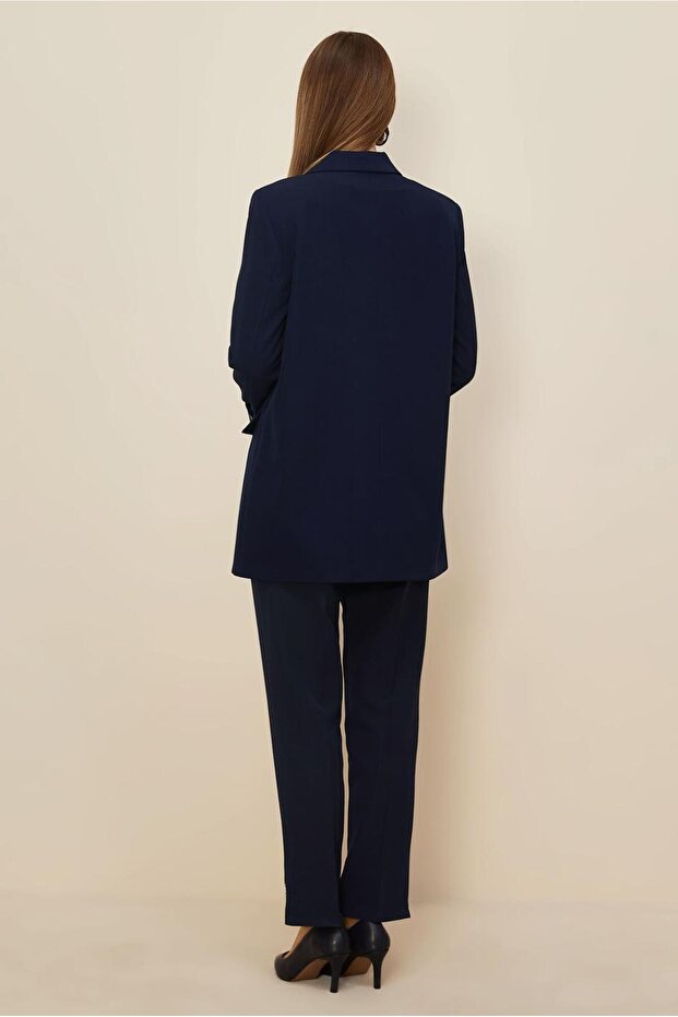 سترة بليزر منقوشة بأكمام 46191 - 4