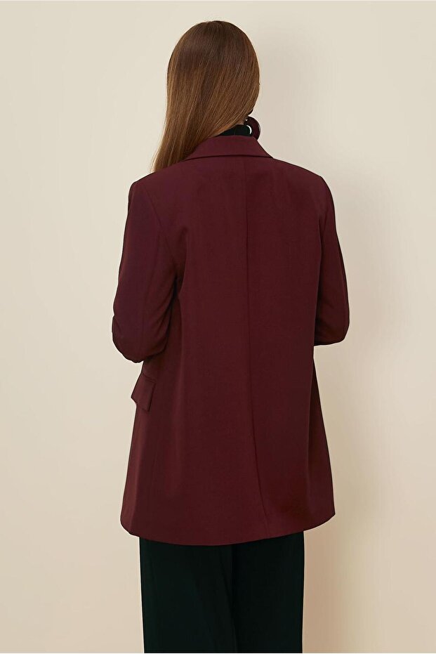 سترة بليزر منقوشة بأكمام 46191 - 4