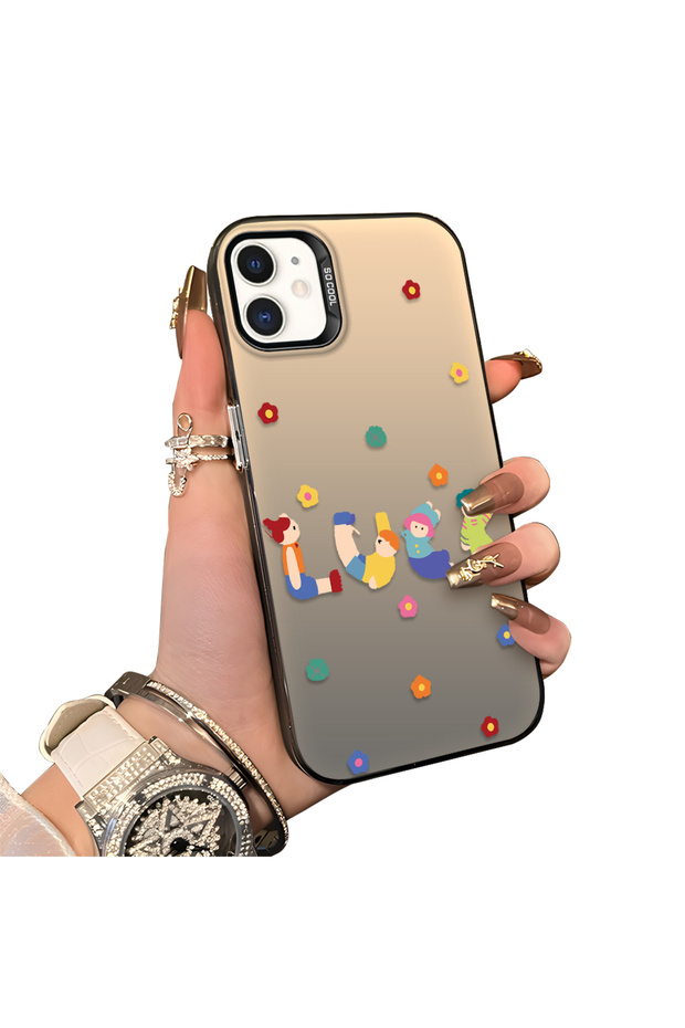 حافظة مضادة للسقوط من السيليكون المتوافقة مع هاتف iPhone 12 Pro، بنمط ممتع - 3