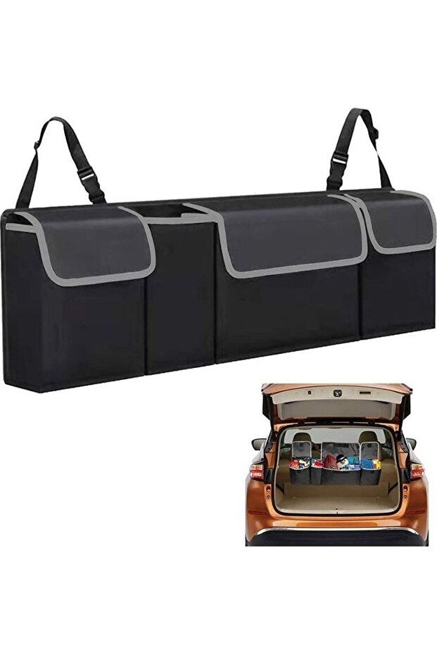 Foldable Car Backseat Boot Organiser Hanging Storage Bag With High Capacity