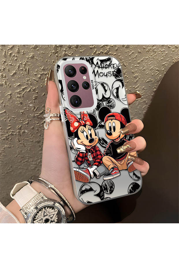 Samsung Galaxy S22 Ultra Compatible Silicone Edge Hard Back Anti-Fall Case Classic Mickey Mouse