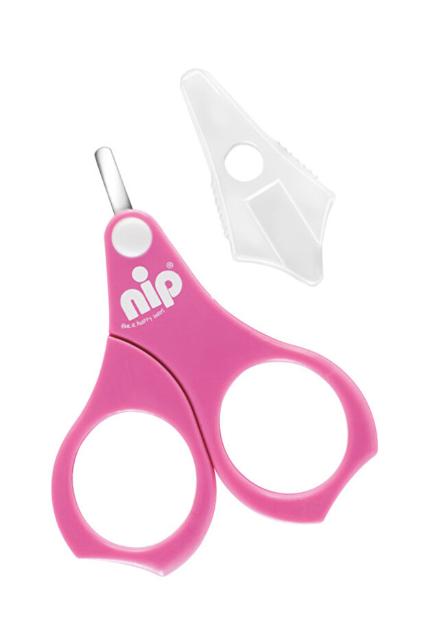 , Nail Scissors, For Baby's Toenails & Fingers, Nail Cutting, Short & Round Edges, Pink