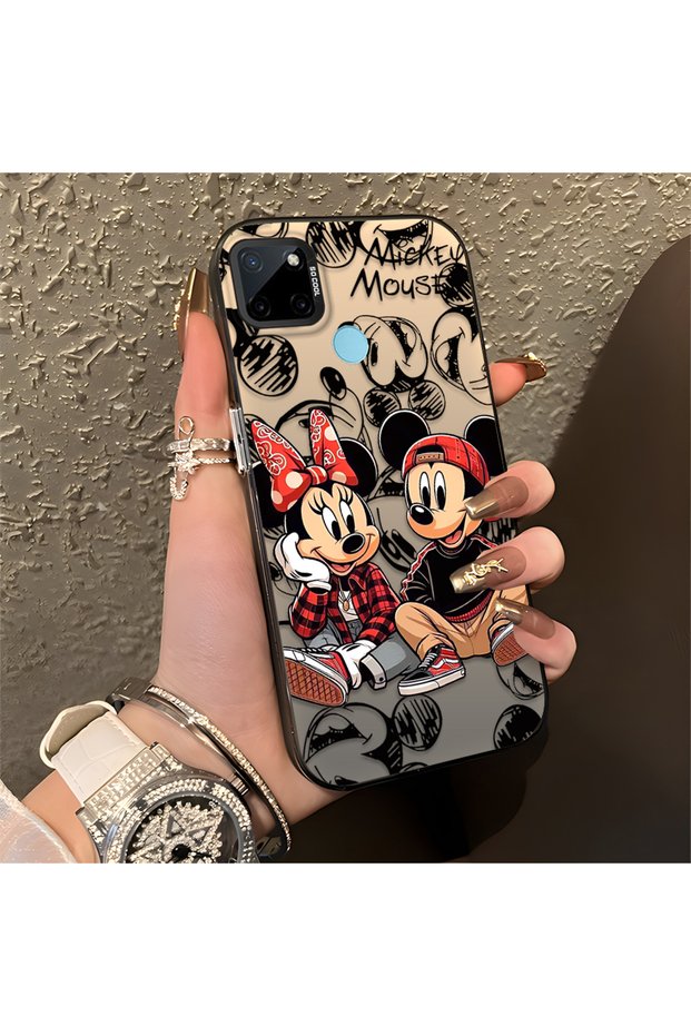 Realme C21Y/C25Y Compatible Silicone Edge Hard Back Anti-Fall Case Classic Mickey Mouse