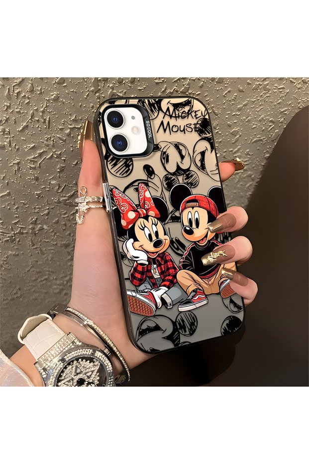 iPhone 12 Compatible Silicone Edge Hard Back Anti-Fall Case Classic Mickey Mouse