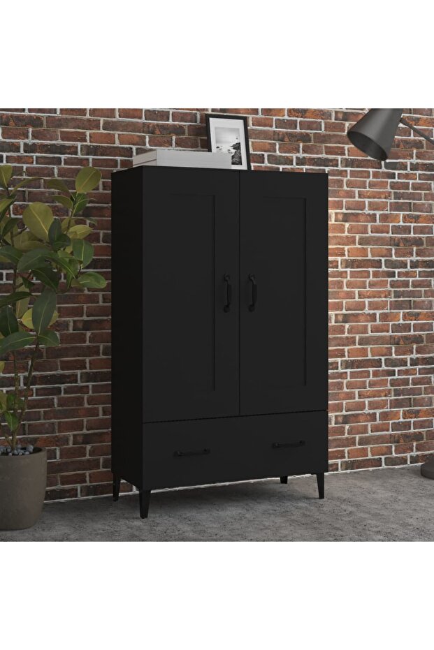 Highboard Black 70x31x115 cm Engineered Wood