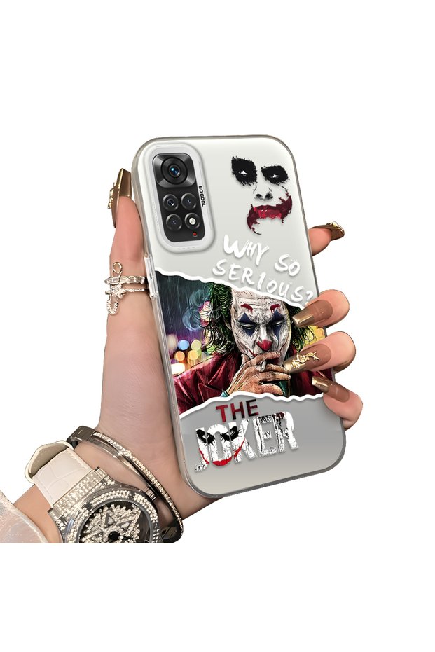 Xiaomi Redmi Note 11S Compatible Acrylic Back Silicone Edge Clown Joker Protective Case