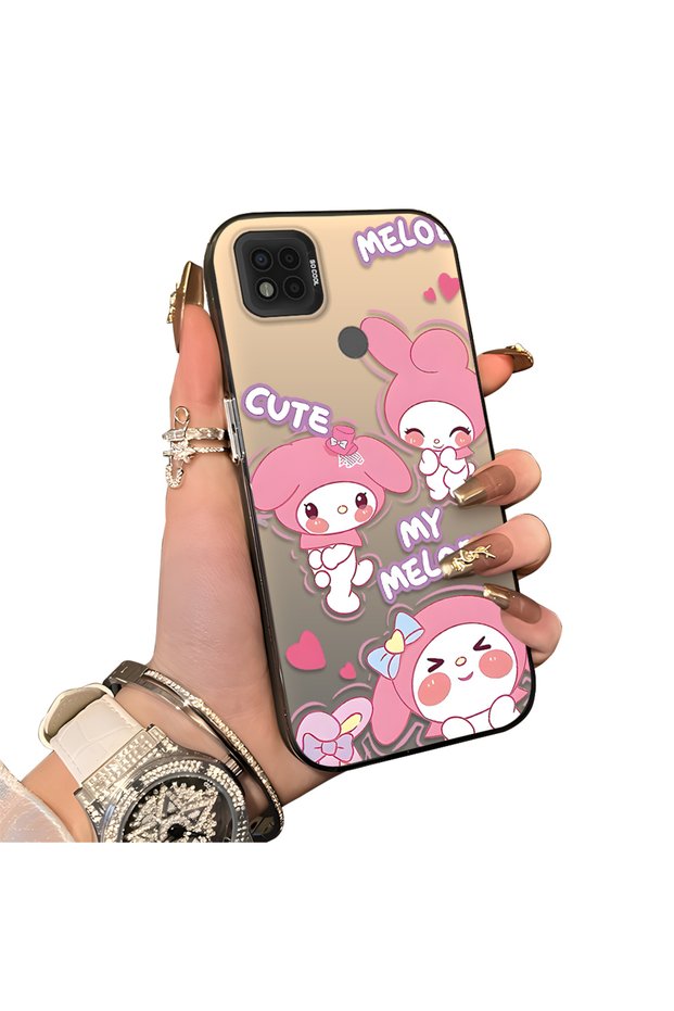Xiaomi Poco C31 Compatible Protective Silicone Edge Acrylic Back Kuromi Case