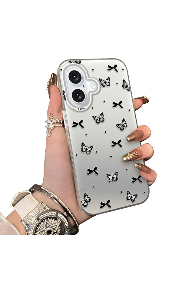 غطاء حماية متوافق مع آيفون 16 مصنوع من السيليكون الأكريليكي مع حافة سيليكون واقية - 1