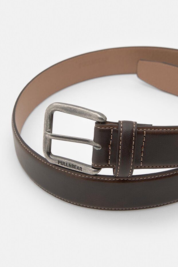 Dikişli suni deri kemer - 3