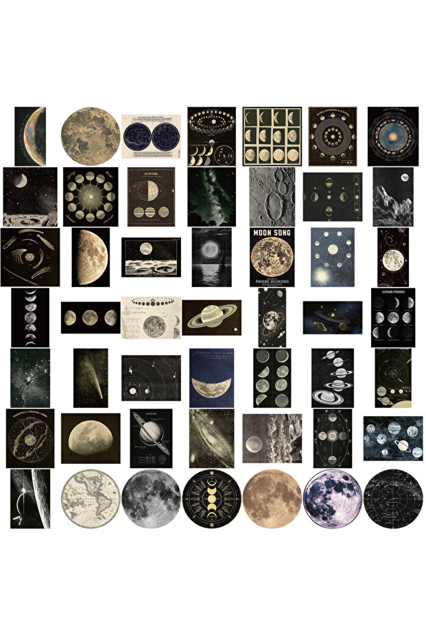 50PCS 50PCS Cosmic Dark Universe Space Planets Stickers Aesthetic Car Motorcycle for Junk Journa...