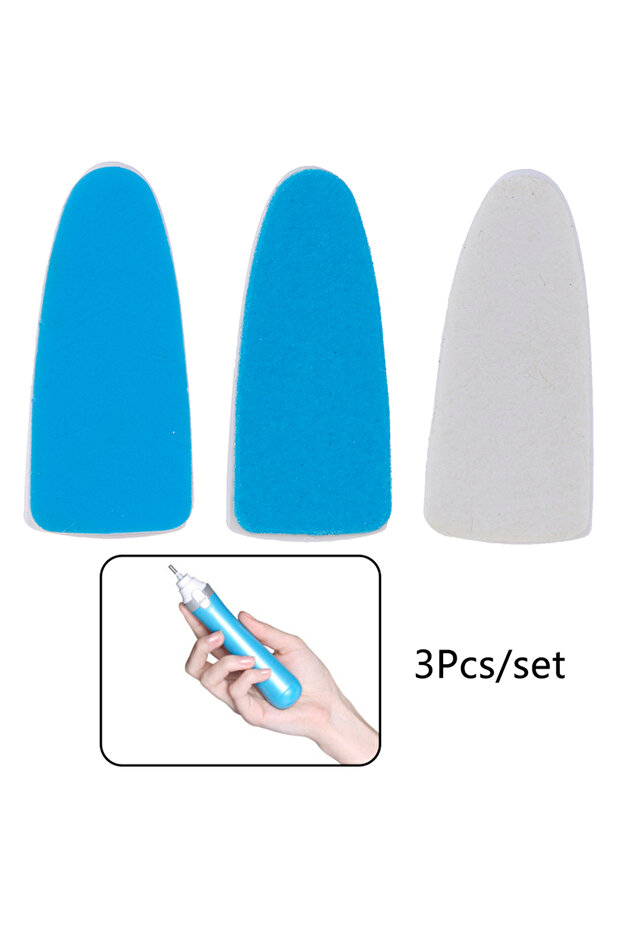 3pcs Pedicure Nail Surface Grinding Device Electric Manicure Machine Replacing Heads Nail File Bu...