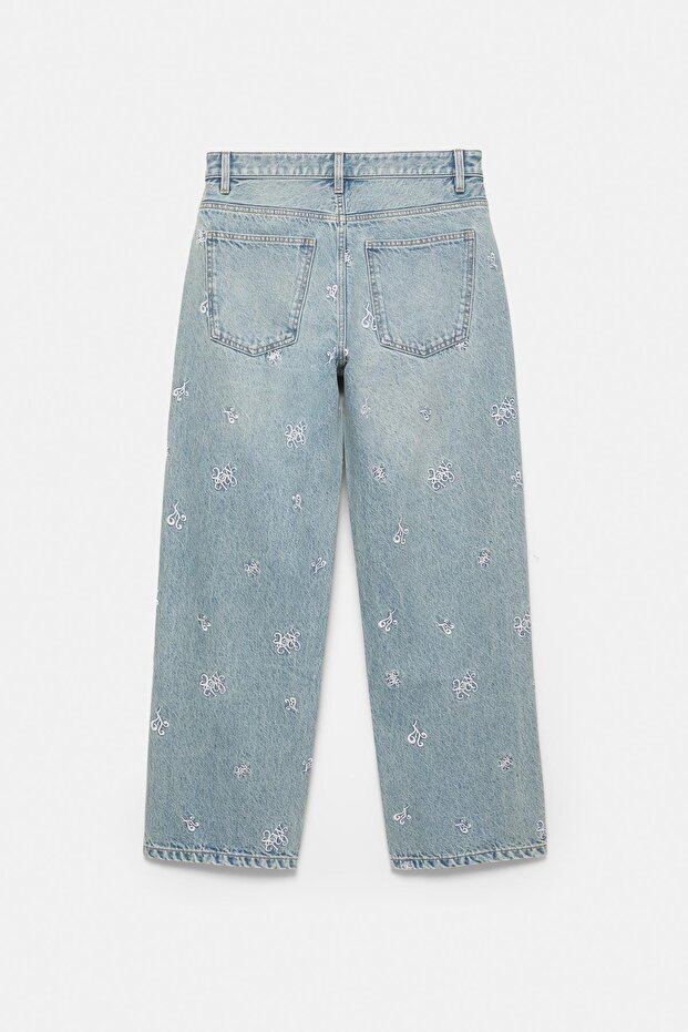 STWD İşlemeli Baggy Jean - 7