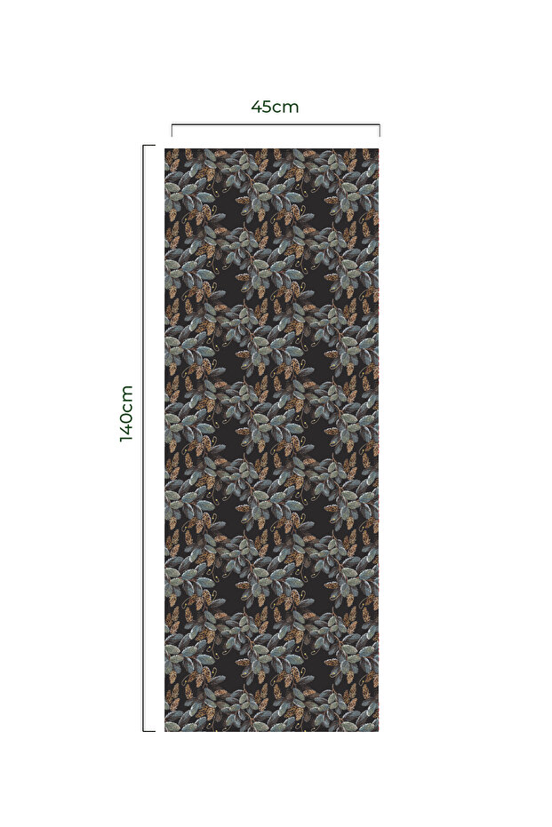 Leaf Pattern Runner - Dark Green / Smoked-Wtr - 2