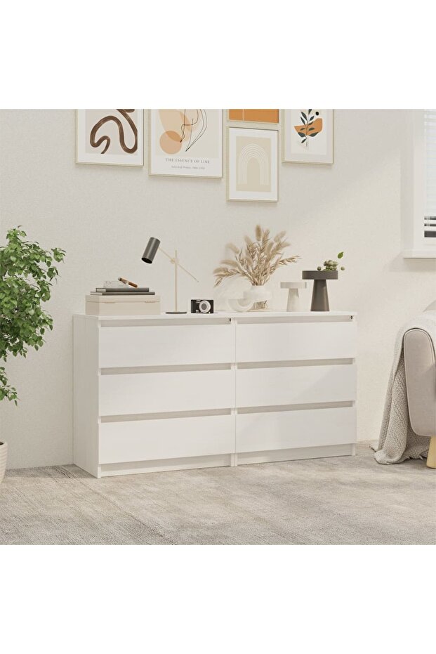 Bedside Cabinets 2 pcs White 60x36x64 cm Solid Pinewood