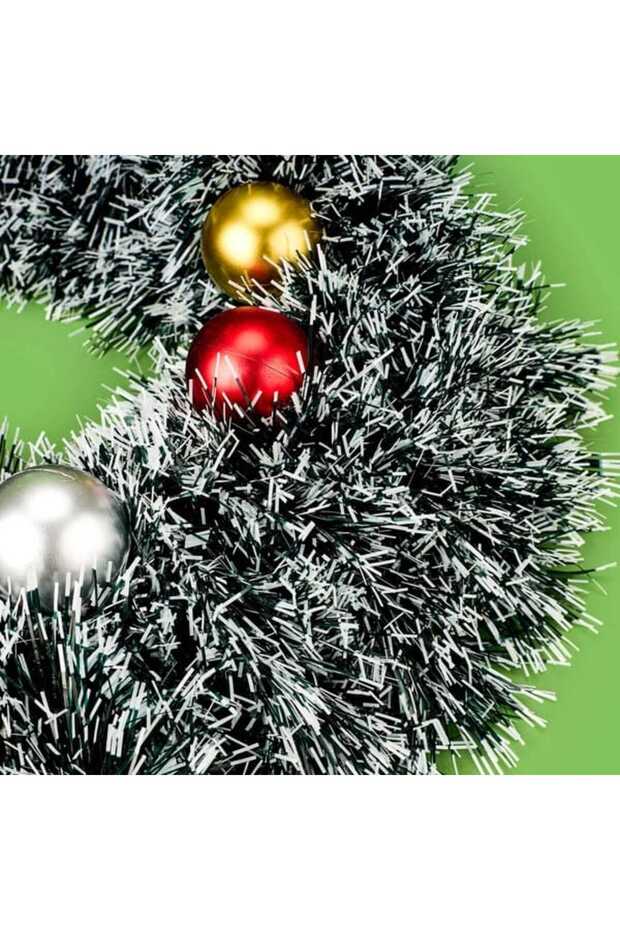 Deco Kapı Süsü Çelenk - Yeşil / Beyaz - 40 cm - 4