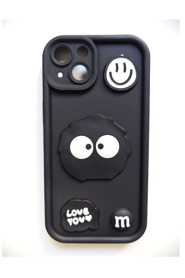 iPhone 13 Case 3D Embossed Cartoon Pattern Camera Protection Shockproof Silicone Cover