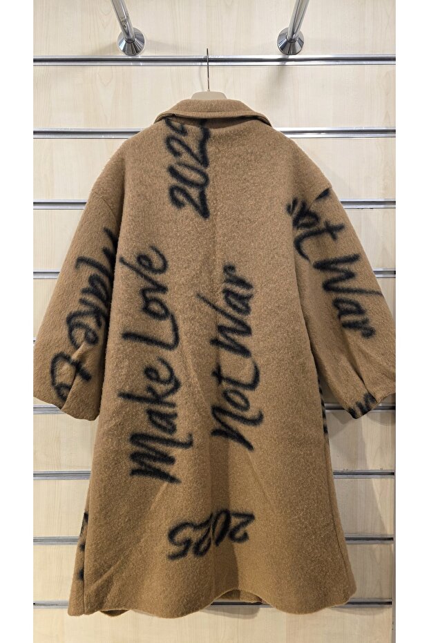 Wool Coat Patterned Buttoned - 2