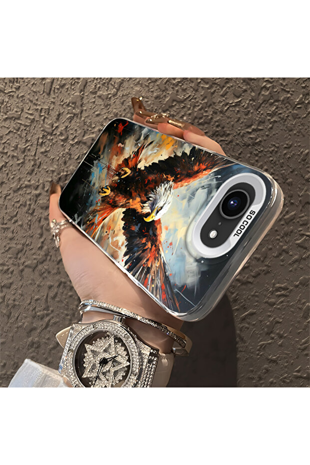 حافظة متوافقة مع هاتف iPhone 16e، حافظة هاتف صلبة مضادة للسقوط، نمط النسر - 3