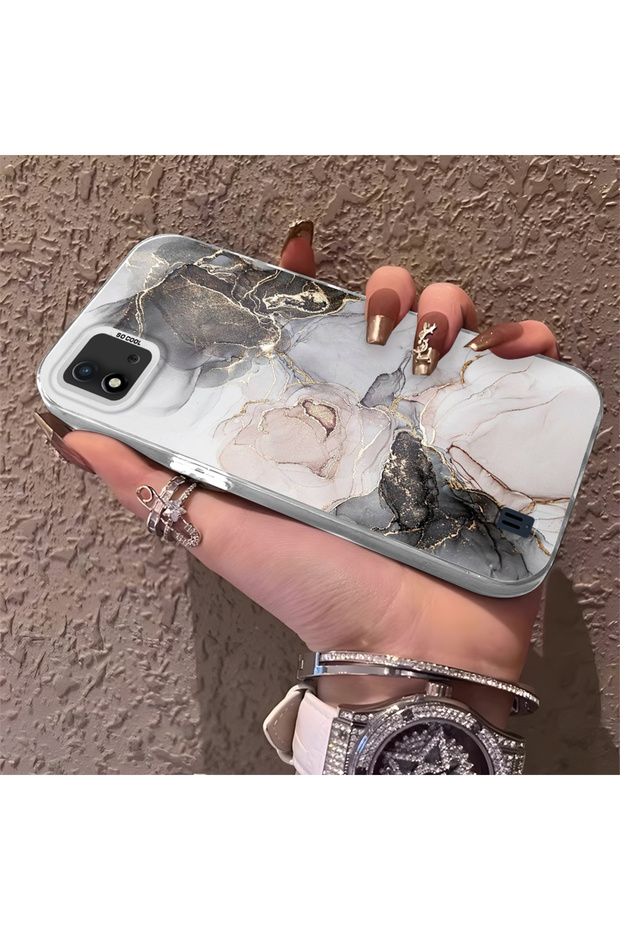 Realme C20/C20A Compatible Phone Case Camera Protection Hard Back Anti Fall Stone Texture