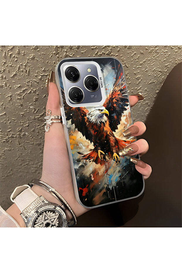 حافظة متوافقة مع هاتف Tecno Spark 20 Pro، حافظة هاتف صلبة مضادة للسقوط، نمط النسر - 1