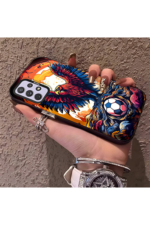 حافظة متوافقة مع هاتف سامسونج جالاكسي A72، حافظة هاتف صلبة مضادة للسقوط، نمط النسر - 2