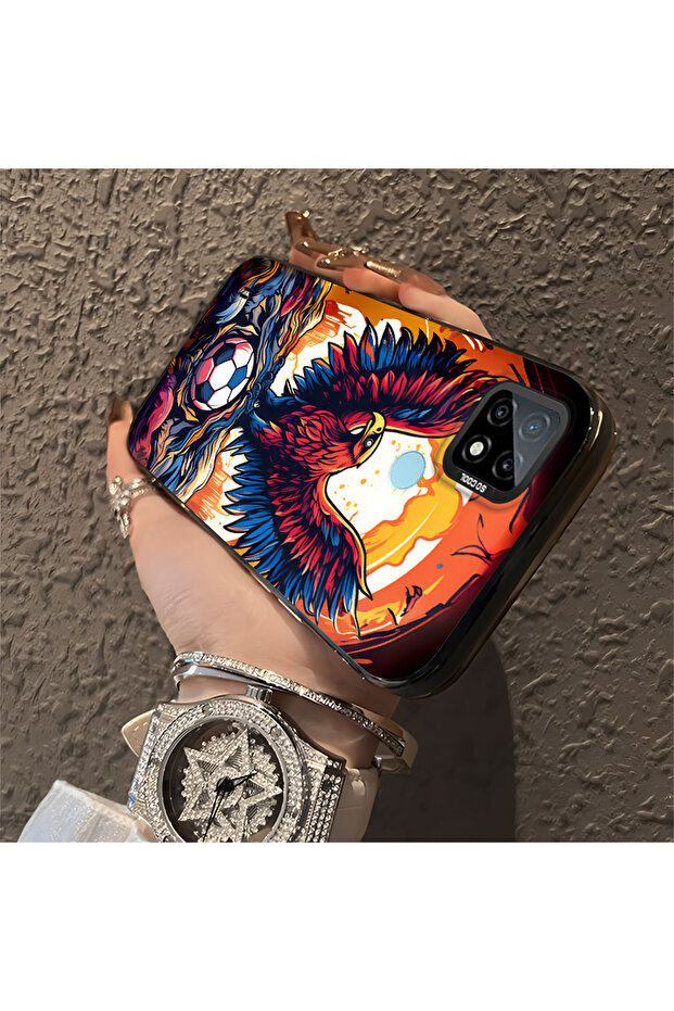 حافظة متوافقة مع هاتف Realme C21، حافظة هاتف صلبة مضادة للسقوط، نمط النسر - 3