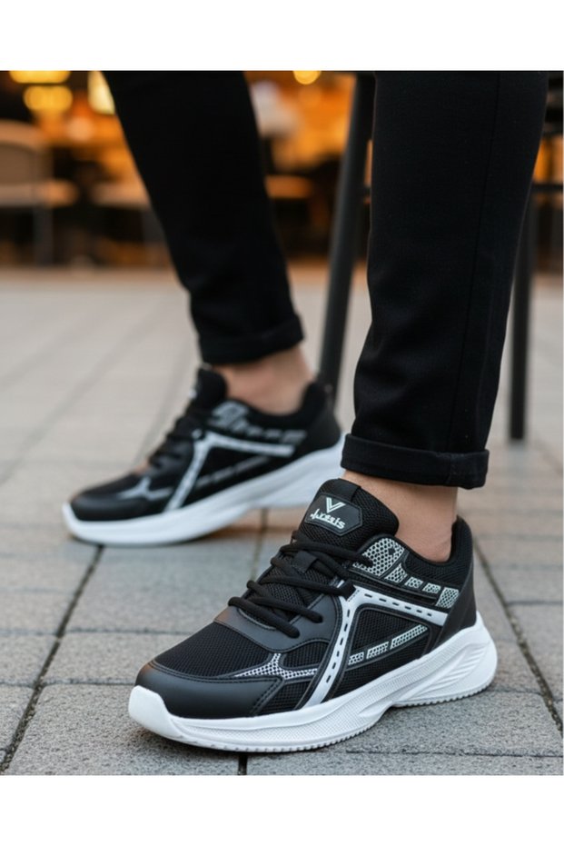 Men's Faylon Sole Comfortable Sneakers - Black White