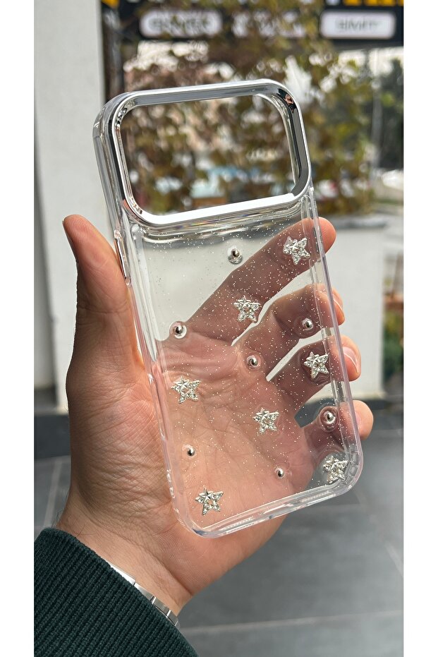 آيفون 17 برو ماكس - غطاء شفاف منقوش مع حماية للكاميرا وغلاف لامع - 1