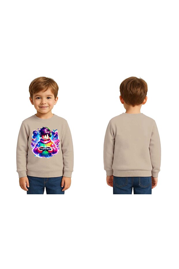 Unisex Roblox Printed Children's Swaetshirt 3 Thread Rasterated