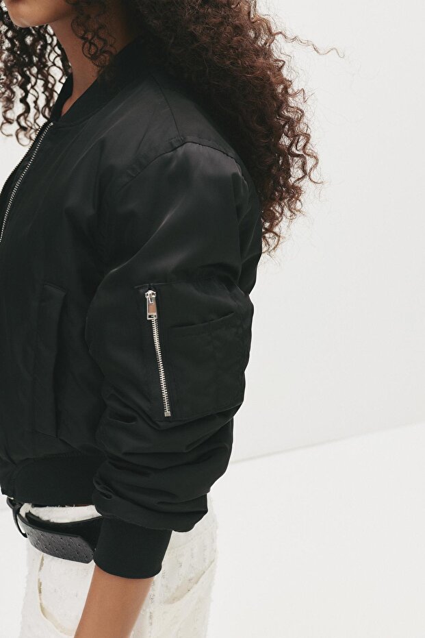 Crop bomber ceket - 3