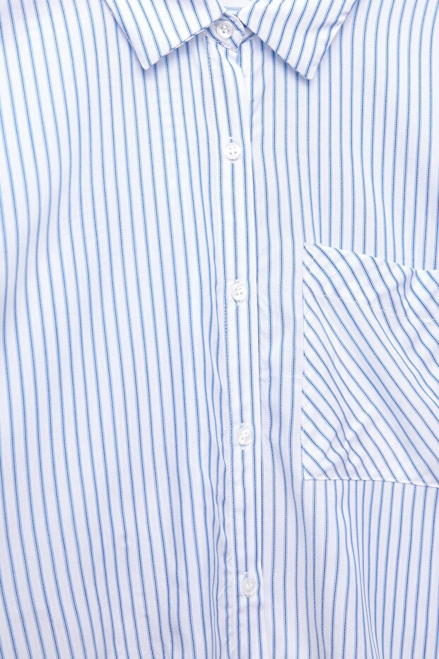 Çizgili crop gömlek - 6