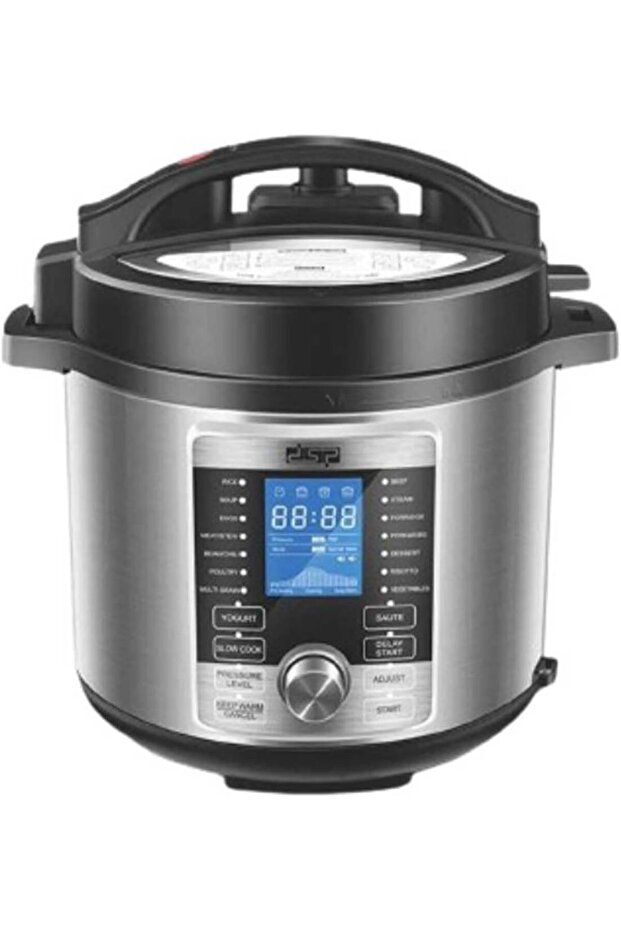 6L Electric Pressure Cooker, 1000W Stainless Steel Multi-Function Cooker with LCD Display, Non-Stick