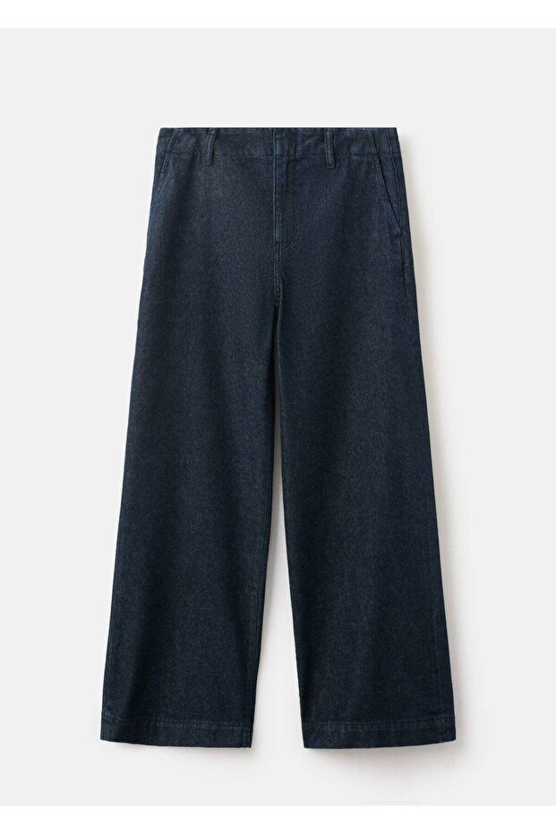 Wide leg denim pantolon - 3